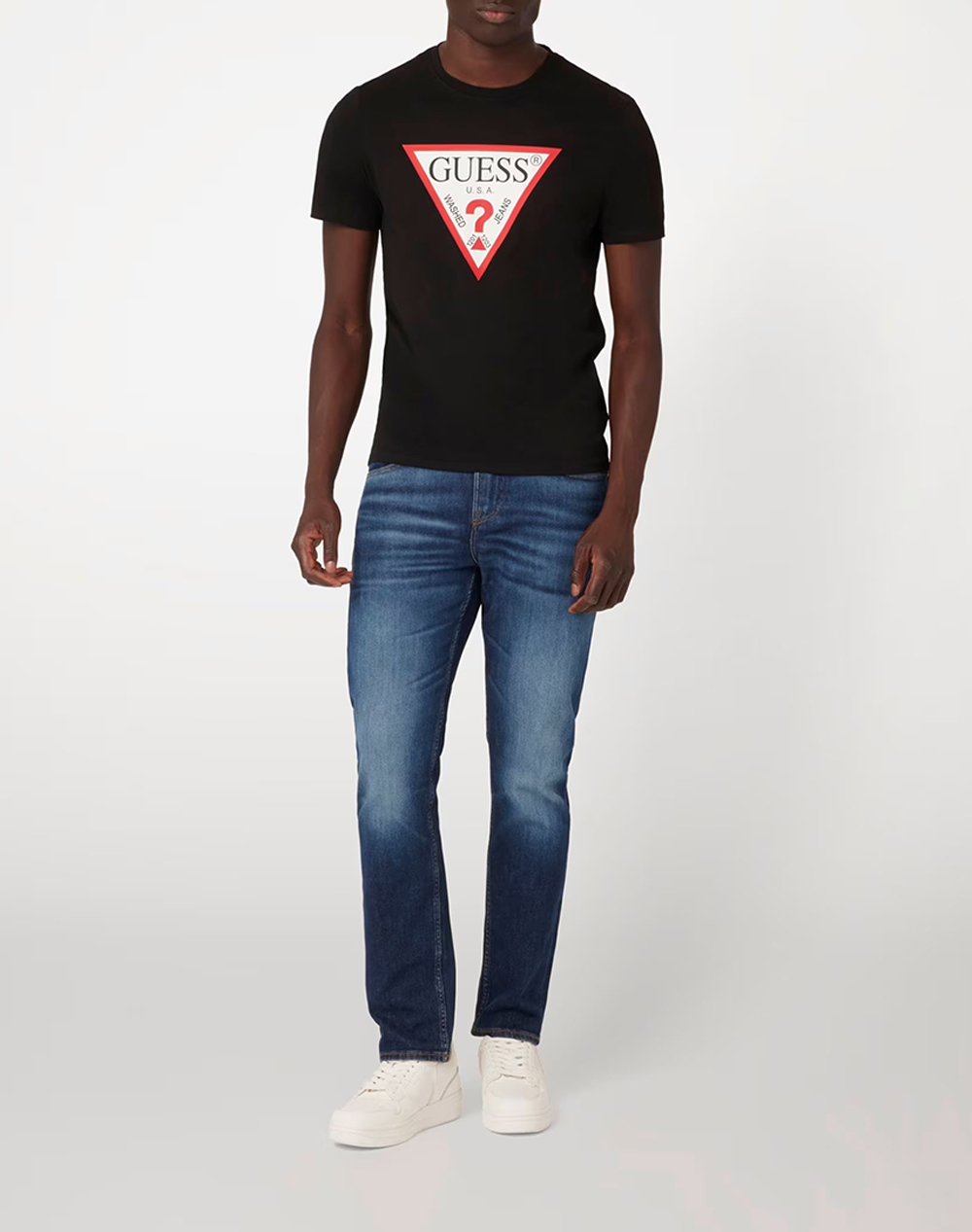 Guess Cn Ss Original Logo Tee Μπλούζα Ανδρικό M2Yi71I3Z14-Jblk Black ανδρικά ρούχα μπλούζες T-Shirt Politikos Shop Πολιτικός