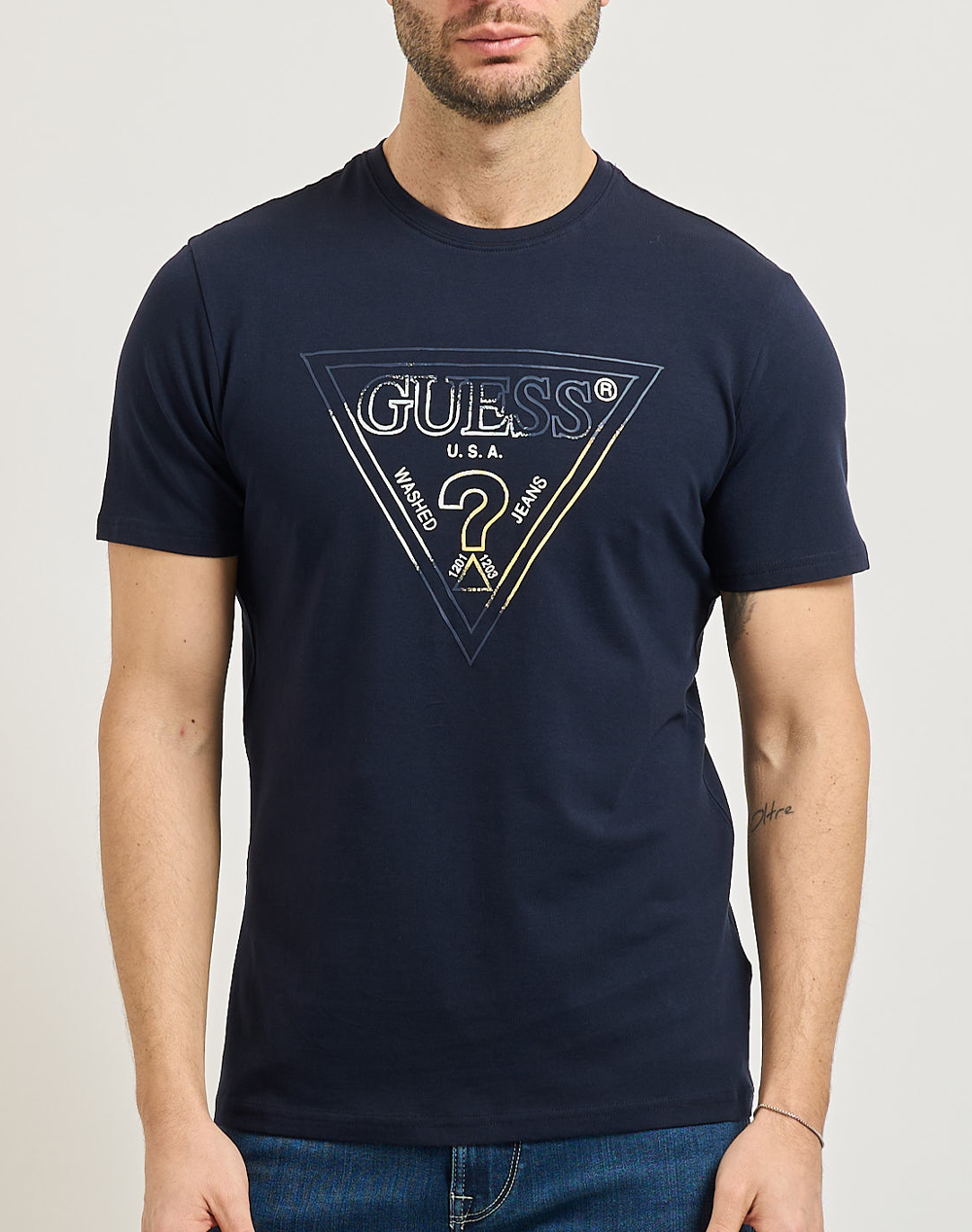 GUESS CN SS TRIANGLE HD MULTICOLOR T ΜΠΛΟΥΖΑ ΑΝΔΡΙΚΟ M6GI11K2992-G7V2 DarkBlue