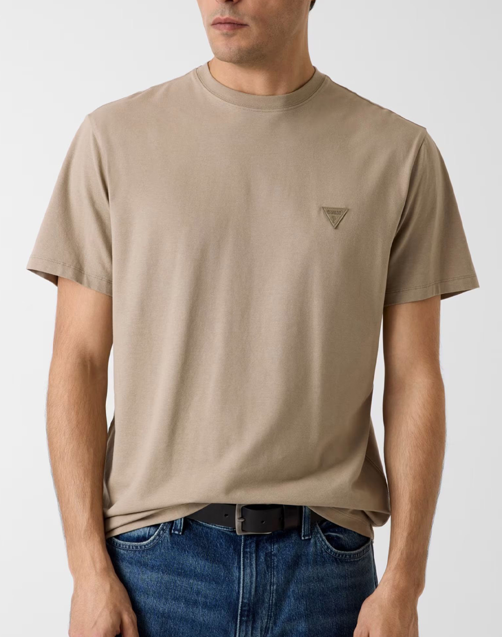 GUESS CN SS SMALL PATCH COTTON MODAL ΜΠΛΟΥΖΑ ΑΝΔΡΙΚΟ M6GI21K3053-G9I0 Biege