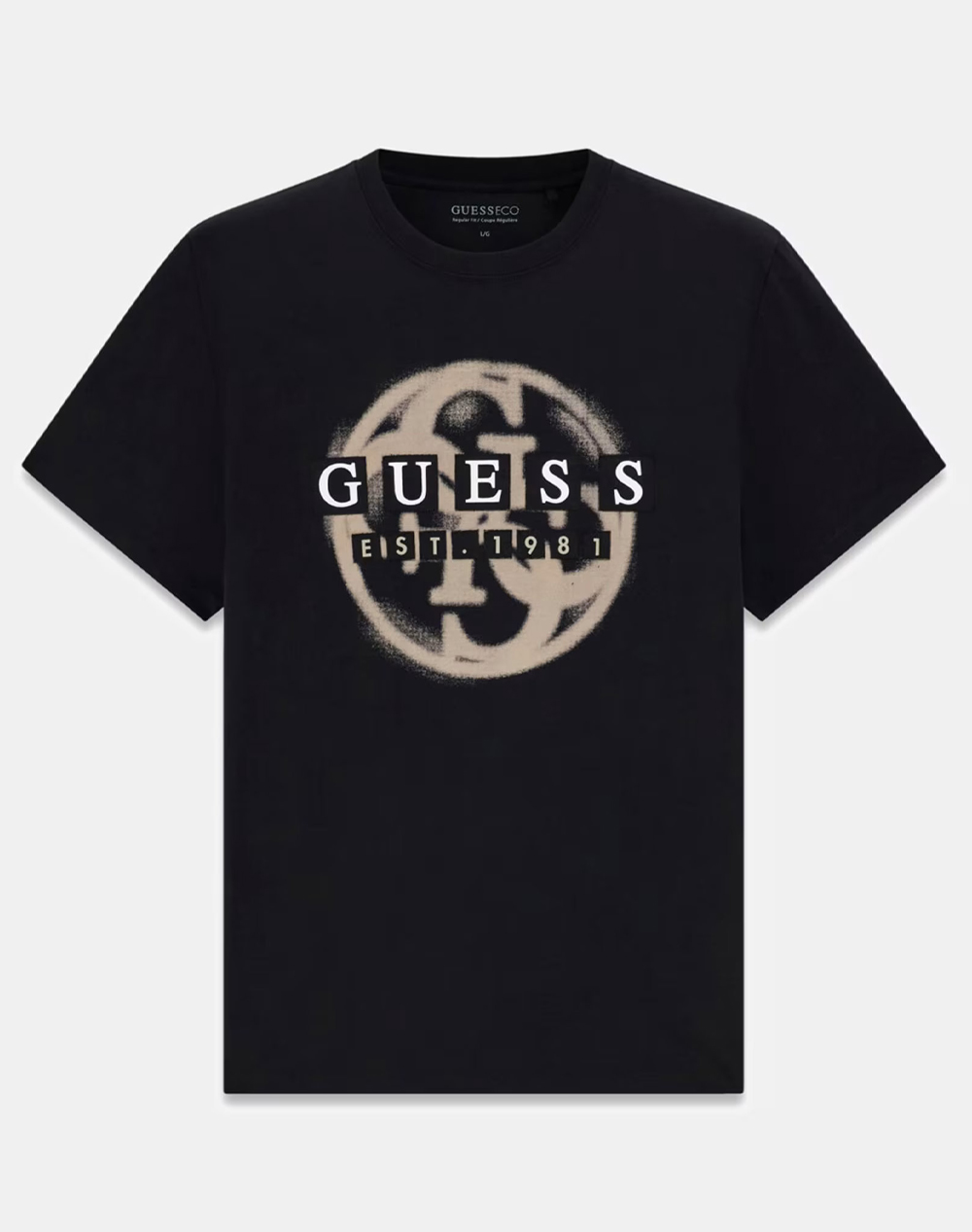 Guess Cn Ss Patch Logo 4G Tee Μπλούζα Ανδρικό M6Gi09K2989-Jblk Black ανδρικά ρούχα μπλούζες T-Shirt Politikos Shop Πολιτικός