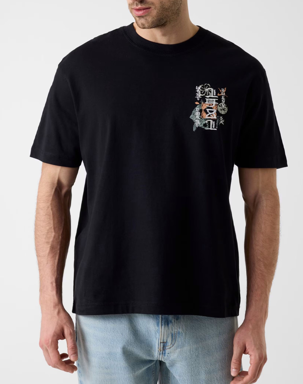 GUESS CN SS JAPAN SIGNS OVERSIZE TEE ΜΠΛΟΥΖΑ ΑΝΔΡΙΚΟ M6GI13K2995-JBLK Black