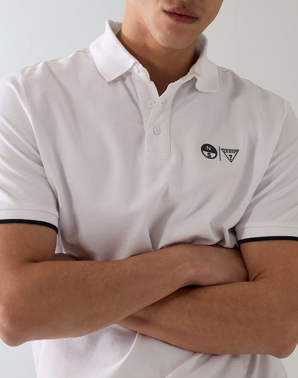 Guess Guessxns - Ss Mini Logo Polo Μπλούζα Ανδρικό M6Gp47K3323-G011 White ανδρικά ρούχα μπλούζες Politikos Shop Πολιτικός