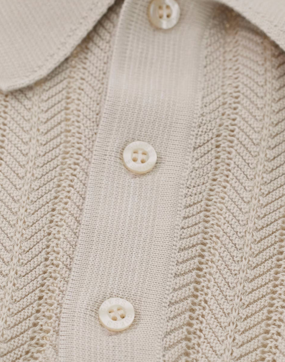 Guess Lonny Polo Ss Harringbone Stit Μπλούζα Ανδρικό M6Gr05Z0558-G1Fg Biege ανδρικά ρούχα μπλούζες Politikos Shop Πολιτικός