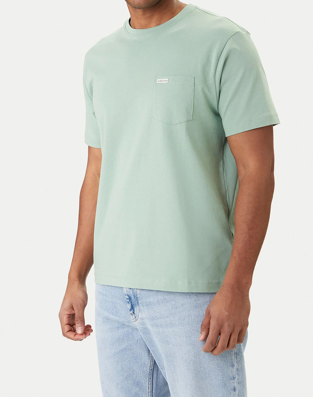 GUESS JEANS GJ SS CN REG PKT TEE ΜΠΛΟΥΖΑ ΑΝΔΡΙΚΟ M5RI74K8FQ4-G8FR LightGreen