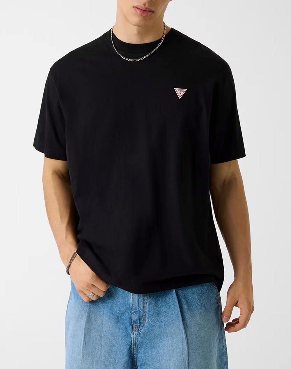 GUESS JEANS GJ SS CN OS MINI TRIANGLE TEE ΜΠΛΟΥΖΑ ΑΝΔΡΙΚΟ M4YI46K8FQ4-JBLK Black