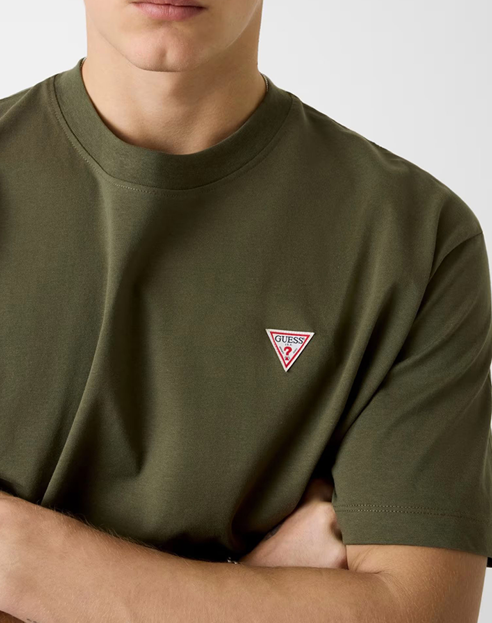 Guess Jeans Gj Ss Cn Os Mini Triangle Tee Μπλούζα Ανδρικό M4Yi46K8Fq4-G8Ev Olive ανδρικά ρούχα μπλούζες T-Shirt Politikos Shop Πολιτικός
