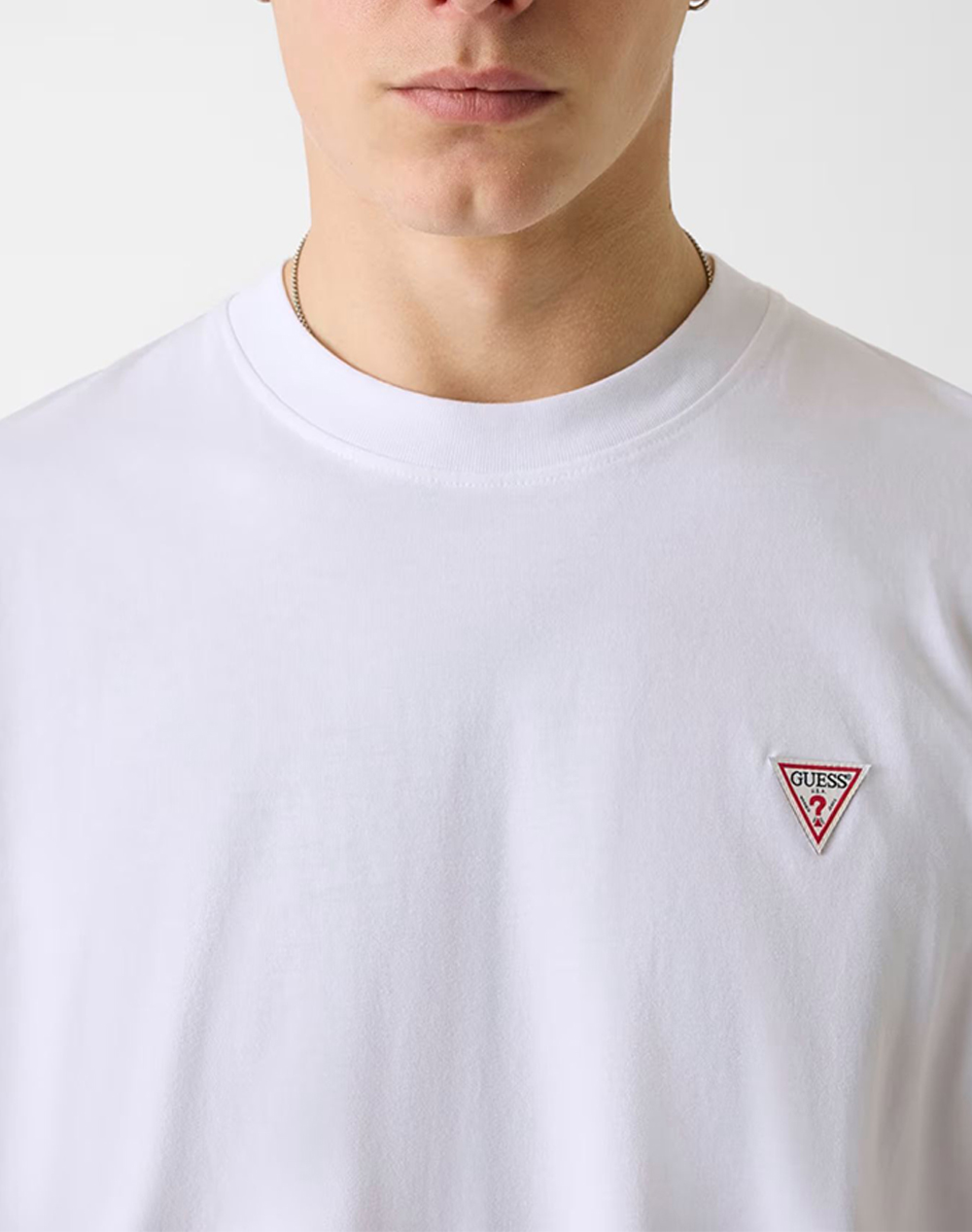 Guess Jeans Gj Ss Cn Os Mini Triangle Tee Μπλούζα Ανδρικό M4Yi46K8Fq4-G011 White ανδρικά ρούχα μπλούζες T-Shirt Politikos Shop Πολιτικός
