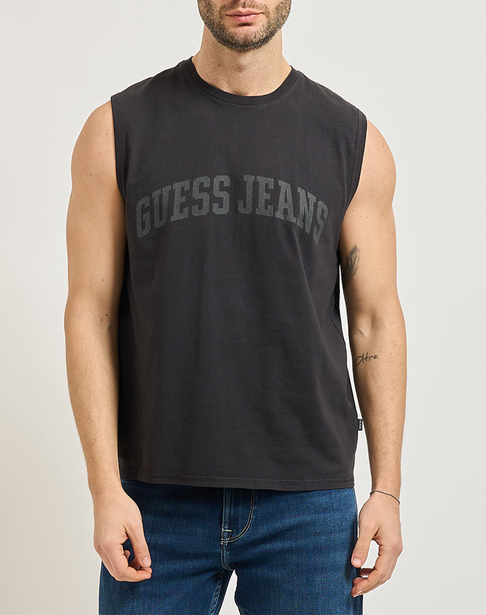GUESS JEANS GJ CN REG FIT MUSCLE TEE ΜΠΛΟΥΖΑ ΑΝΔΡΙΚΟ M6GPB2K8FQ4-JTMU JetBlack