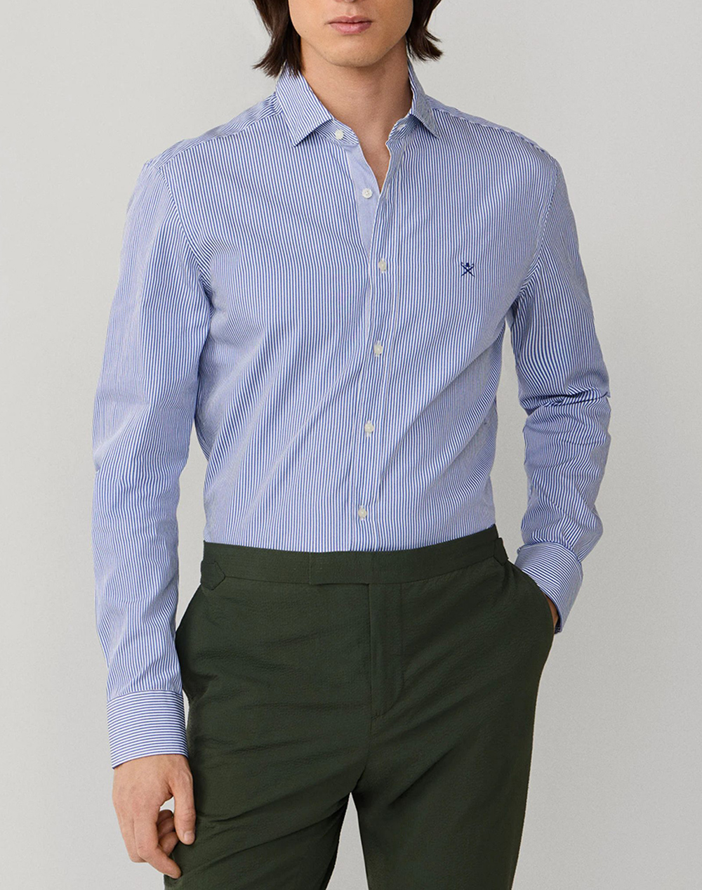 HACKETT ESSENTIALS CITY BENGAL STRIPE ΠΟΥΚΑΜΙΣΟ ΑΝΔΡΙΚΟ HM3010537-595 NavyBlue