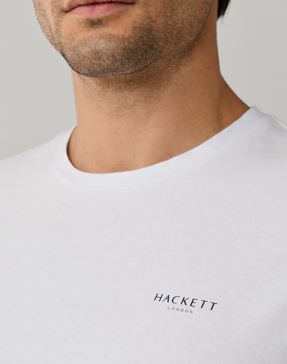 Hackett Loungewear Logo Tshirt Μπλούζα Ανδρικό Hmu200038-800 White ανδρικά ρούχα μπλούζες T-Shirt Politikos Shop Πολιτικός