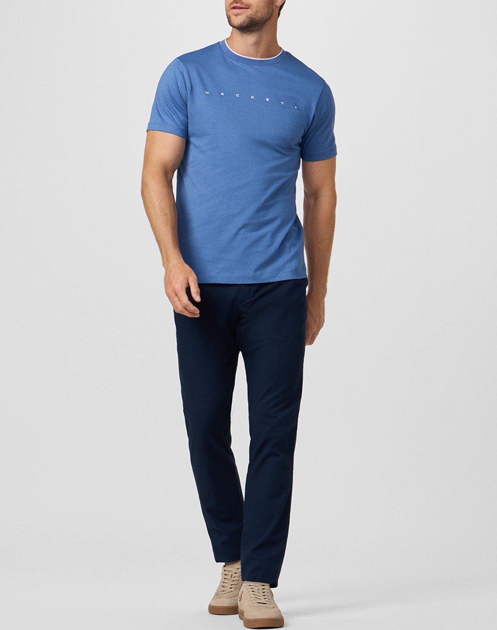 Hackett Drop 1 Hs Essential Tee Μπλούζα Ανδρικό Hm5000103-489 Blue ανδρικά ρούχα μπλούζες T-Shirt Politikos Shop Πολιτικός