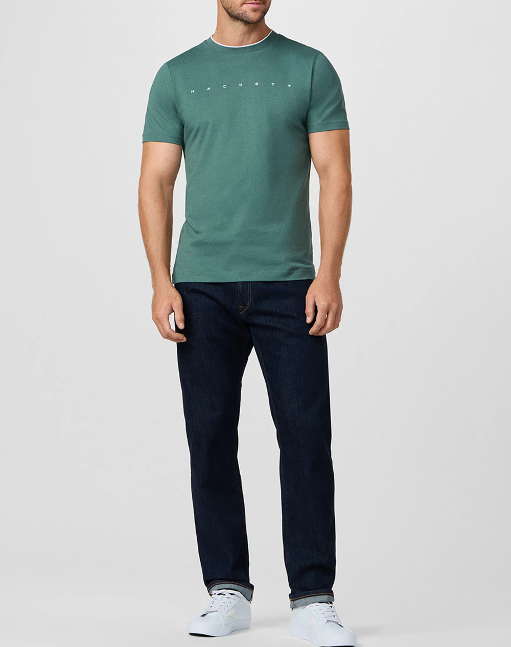 Hackett Drop 1 Hs Essential Tee Μπλούζα Ανδρικό Hm5000103-621 Green ανδρικά ρούχα μπλούζες T-Shirt Politikos Shop Πολιτικός