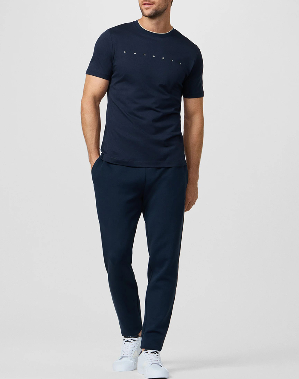 Hackett Drop 1 Hs Essential Tee Μπλούζα Ανδρικό Hm5000103-595 Navyblue ανδρικά ρούχα μπλούζες T-Shirt Politikos Shop Πολιτικός
