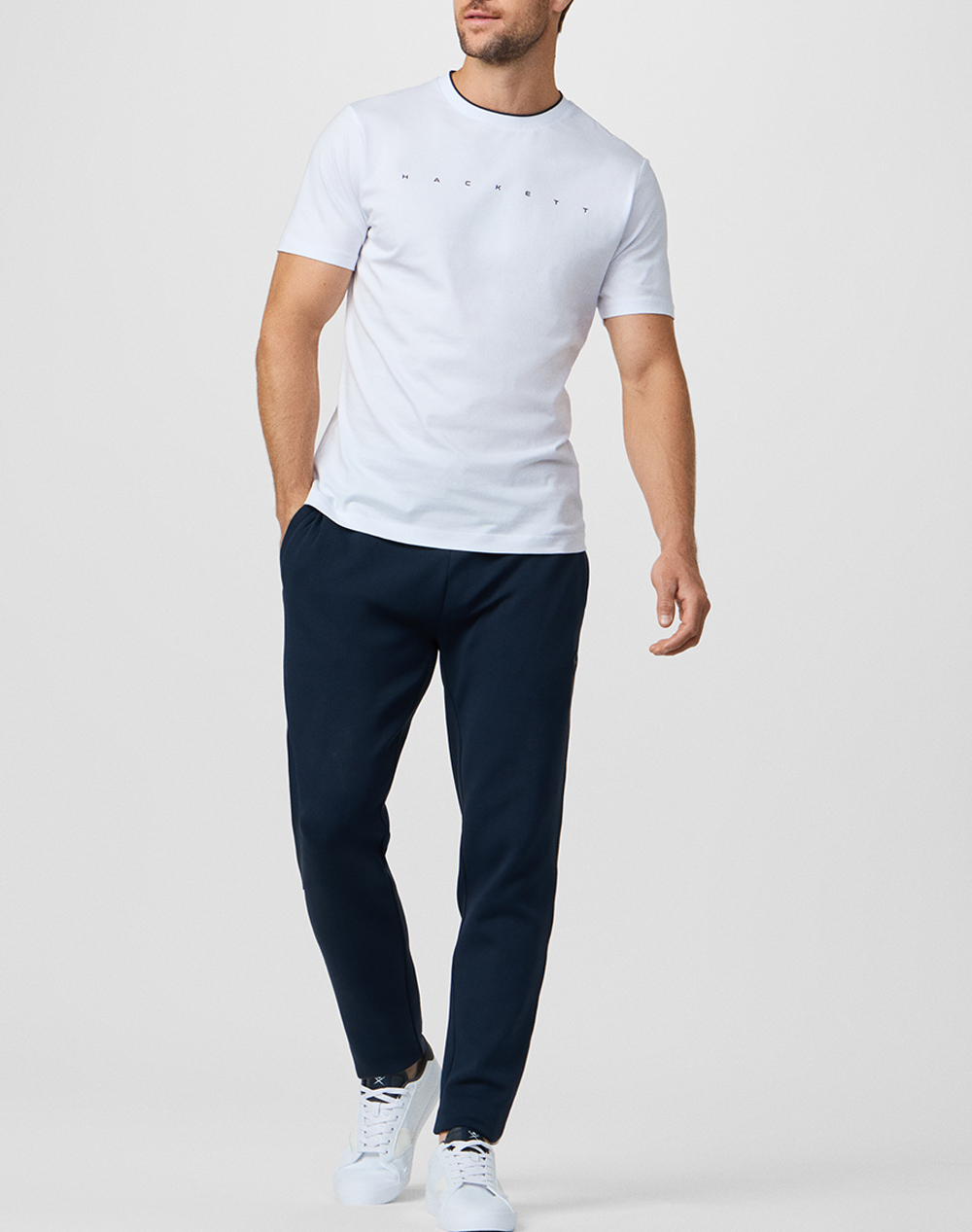 Hackett Drop 1 Hs Essential Tee Μπλούζα Ανδρικό Hm5000103-802 White ανδρικά ρούχα μπλούζες T-Shirt Politikos Shop Πολιτικός
