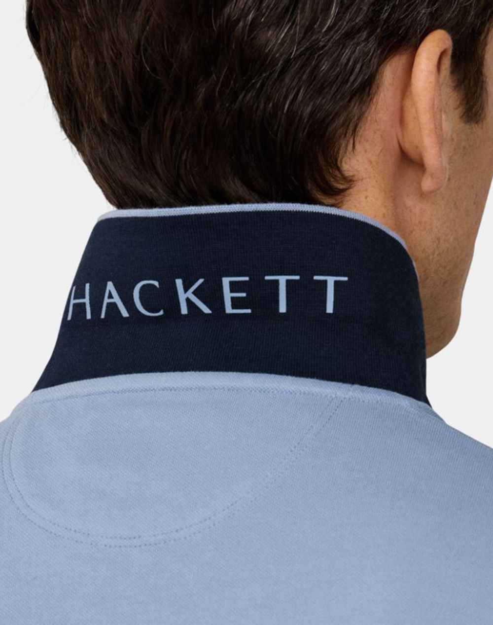 Hackett Essentials Slim Fit Logo Μπλούζα Ανδρικό Hm5600148-564 Blue ανδρικά ρούχα μπλούζες Polo Politikos Shop Πολιτικός
