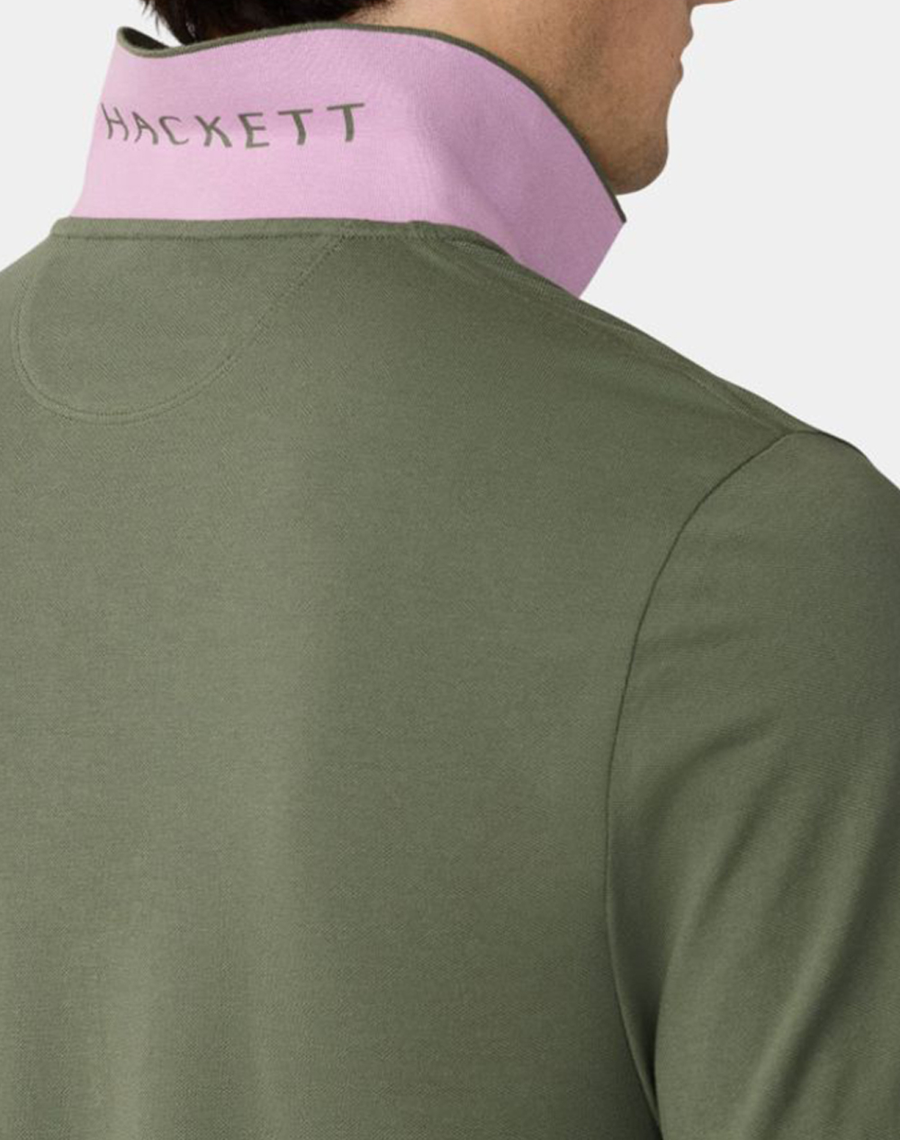 Hackett Essentials Slim Fit Logo Μπλούζα Ανδρικό Hm5600148-726 Khaki ανδρικά ρούχα μπλούζες Polo Politikos Shop Πολιτικός