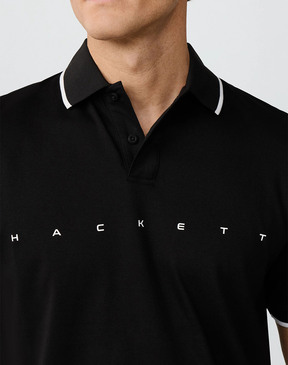 Hackett Drop 1 Hs Essential Polo Μπλούζα Ανδρικό Hm5600120-999 Black ανδρικά ρούχα μπλούζες Politikos Shop Πολιτικός