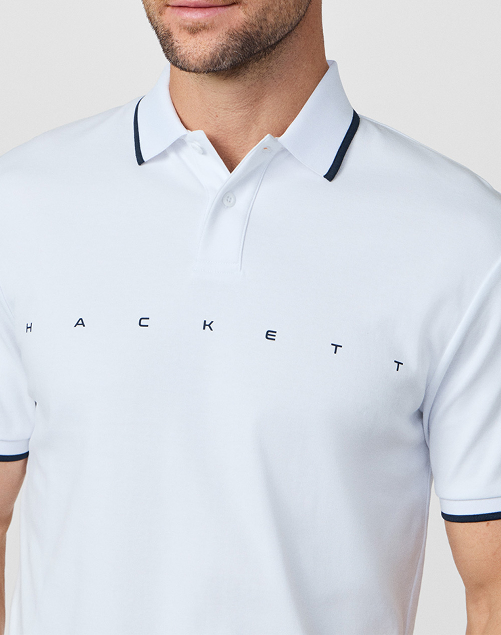 Hackett Drop 1 Hs Essential Polo Μπλούζα Ανδρικό Hm5600120-802 White ανδρικά ρούχα μπλούζες Politikos Shop Πολιτικός