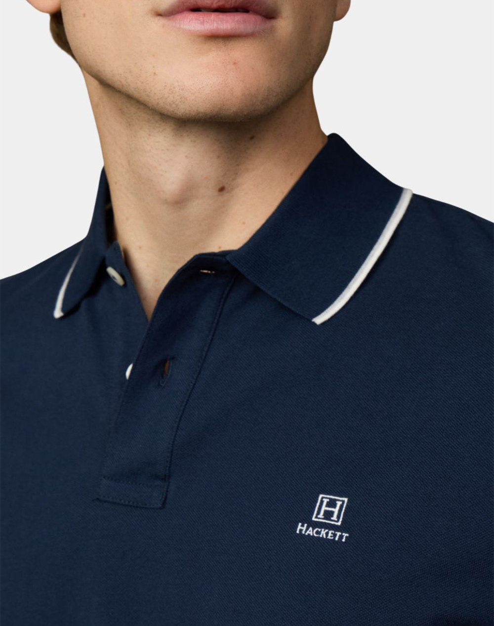 Hackett Heritage H Tipped Polo Μπλούζα Ανδρικό Hm5600136-584 Navyblue ανδρικά ρούχα μπλούζες Politikos Shop Πολιτικός