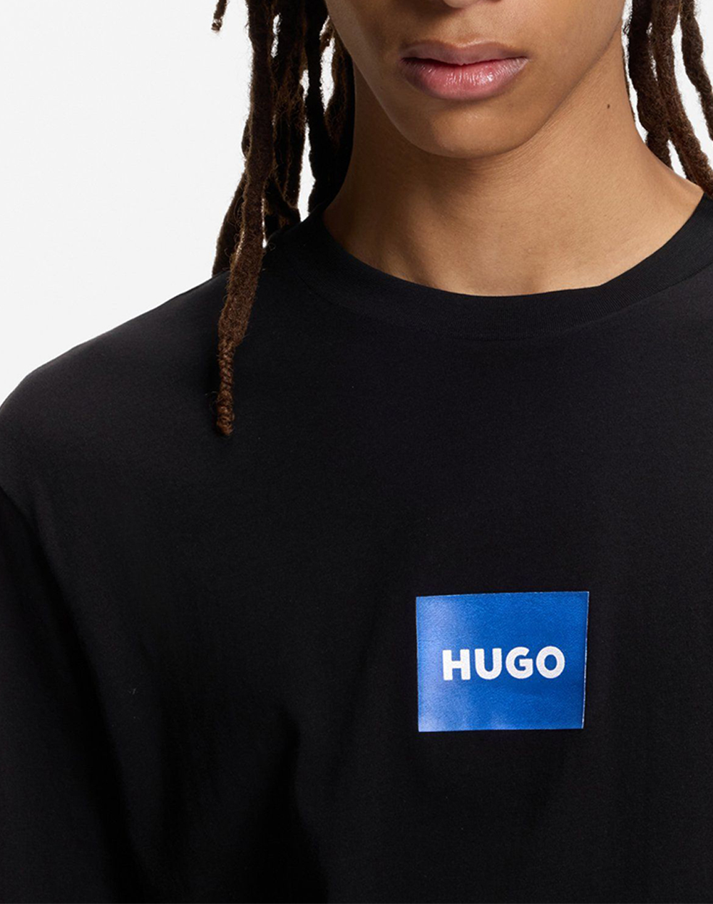 Hugo Nayonix 10258299 01 50554382-001 Black ανδρικά ρούχα μπλούζες T-Shirt Politikos Shop Πολιτικός