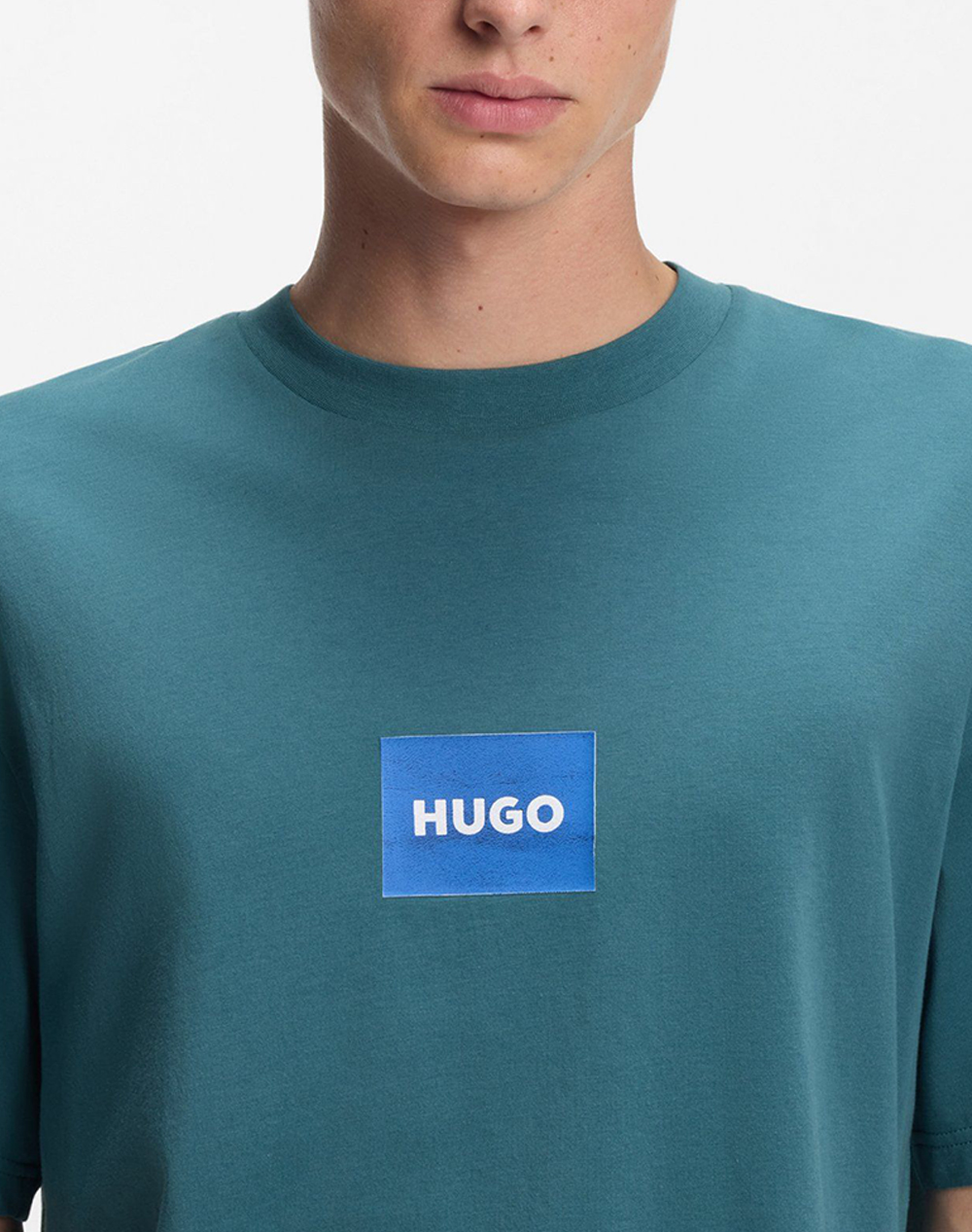 Hugo Nayonix 10258299 01 50554382-449 Turquoise ανδρικά ρούχα μπλούζες T-Shirt Politikos Shop Πολιτικός