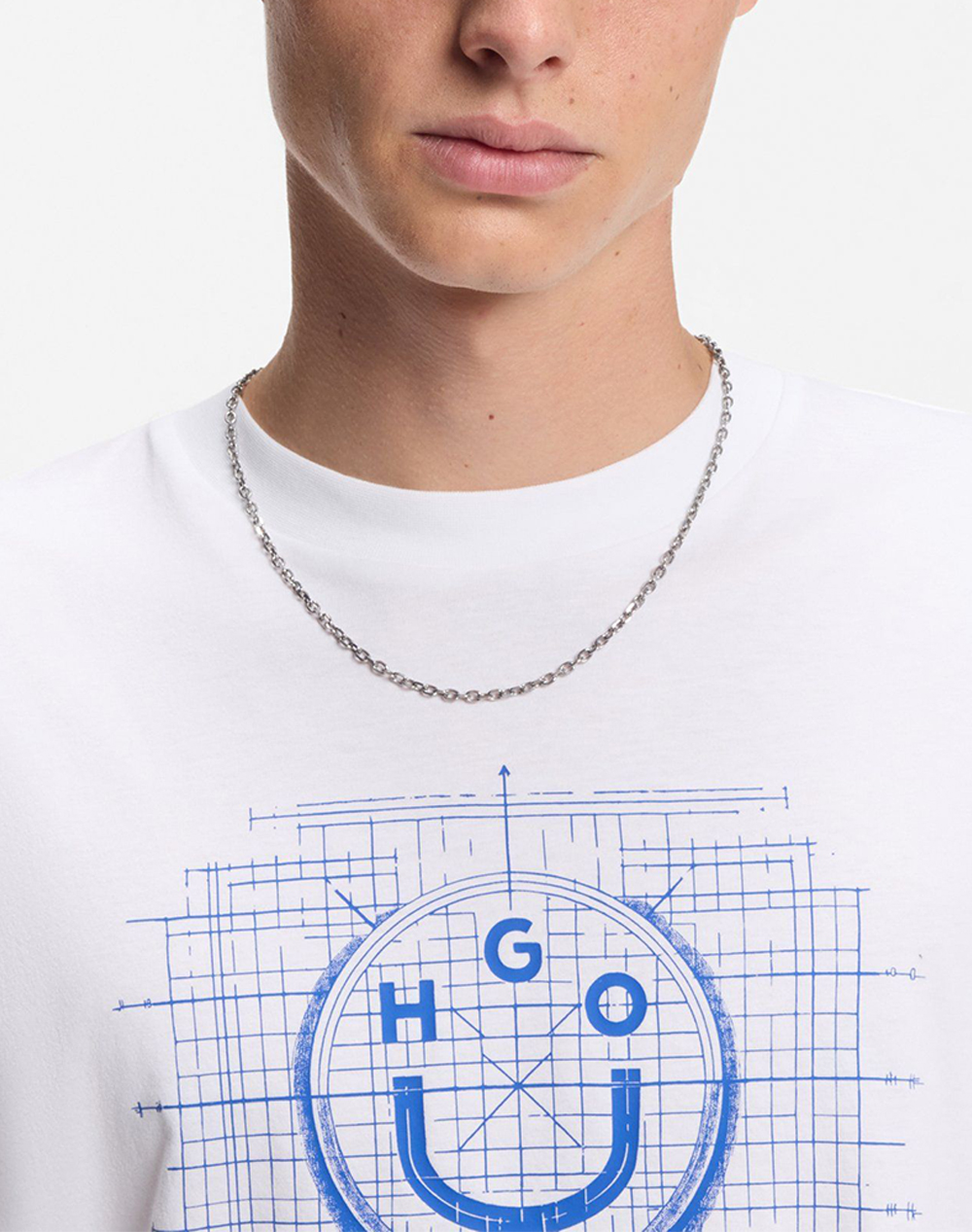 Hugo Namerix 10258299 01 50554350-100 White ανδρικά ρούχα μπλούζες T-Shirt Politikos Shop Πολιτικός