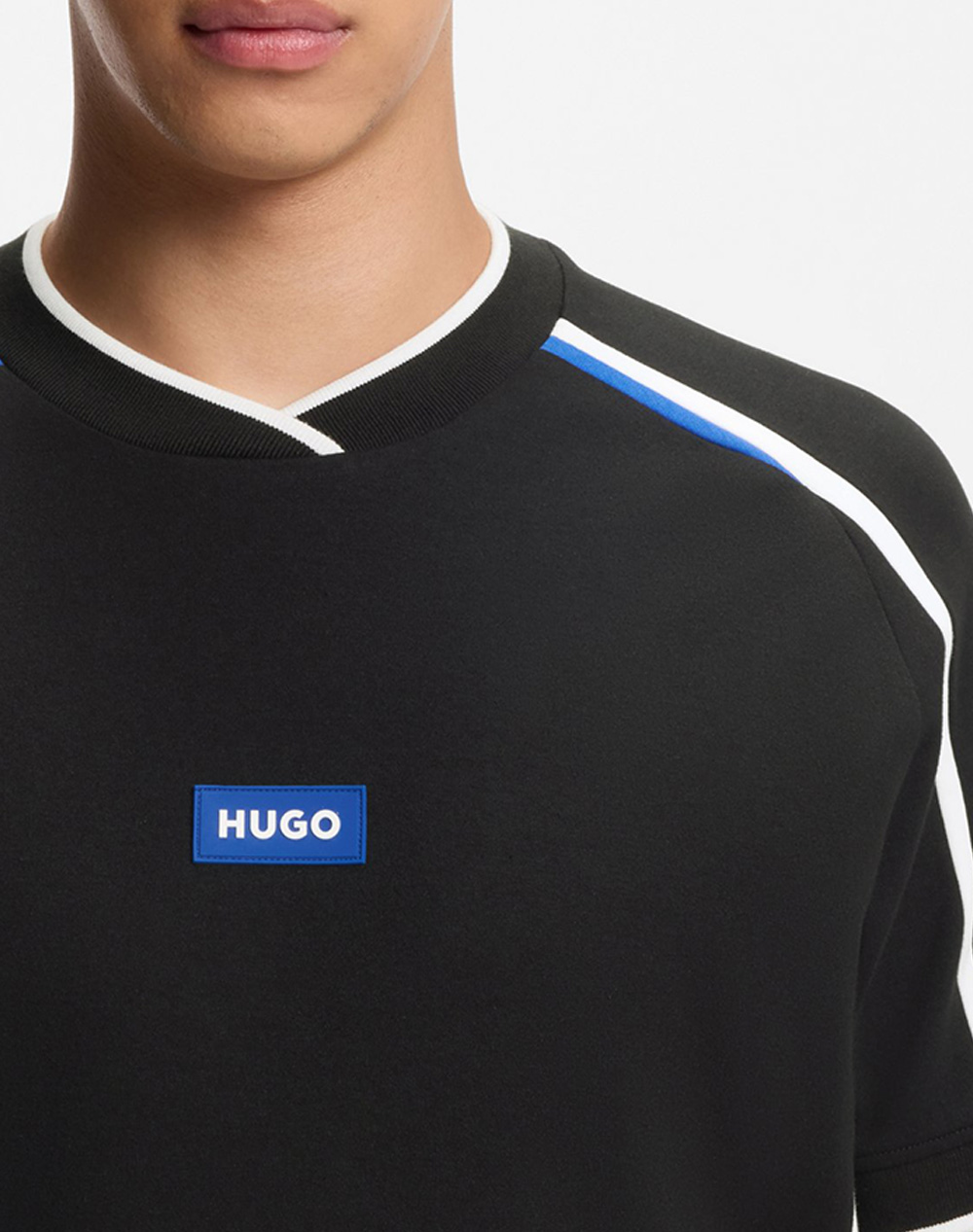 Hugo Nalomat 10276102 01 50556611-001 Black ανδρικά ρούχα μπλούζες T-Shirt Politikos Shop Πολιτικός