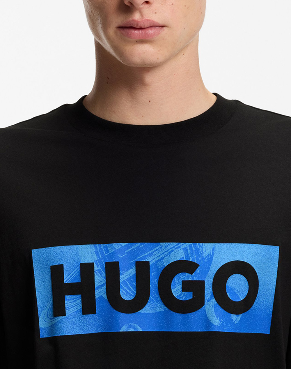 Hugo Nalien 10258299 01 50560060-001 Black ανδρικά ρούχα μπλούζες T-Shirt Politikos Shop Πολιτικός