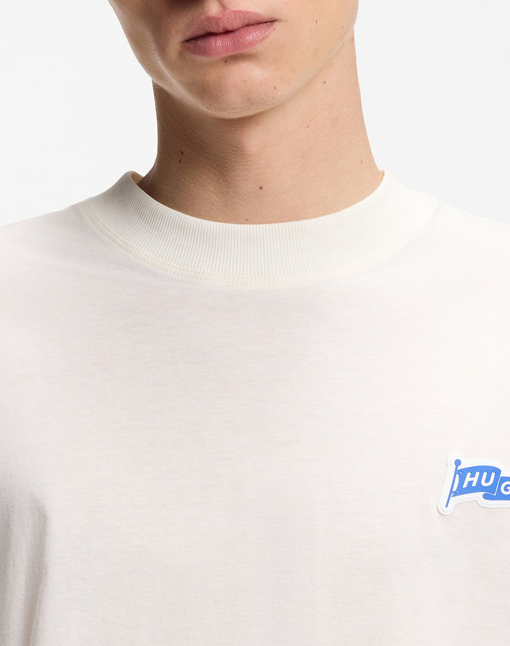 Hugo Nohatio 10278039 01 50556411-121 Offwhite ανδρικά ρούχα μπλούζες T-Shirt Politikos Shop Πολιτικός