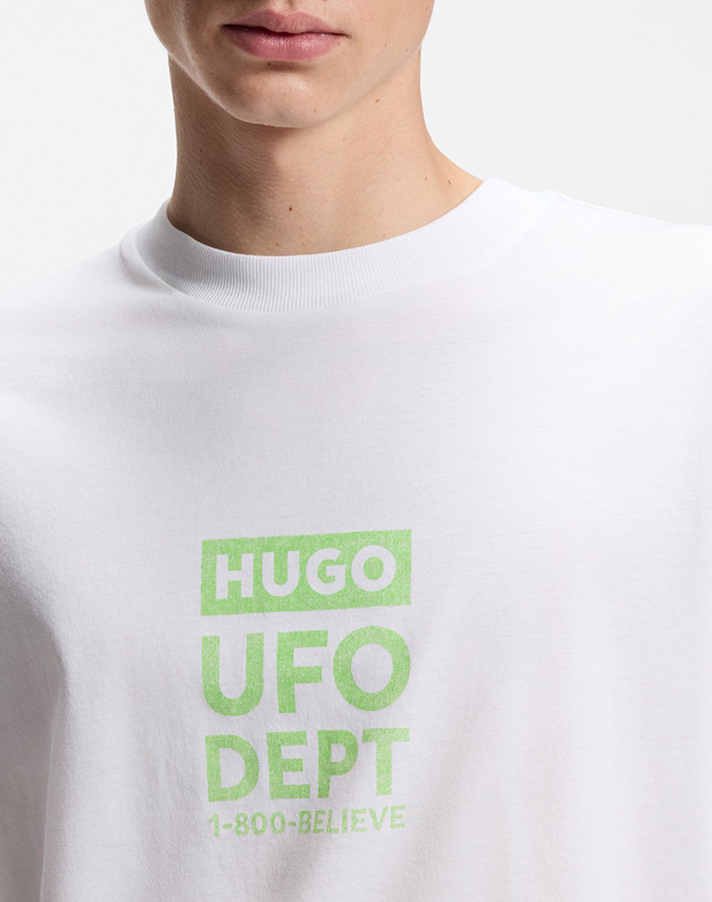 Hugo Nufotee 10258299 01 50560048-100 White ανδρικά ρούχα μπλούζες T-Shirt Politikos Shop Πολιτικός