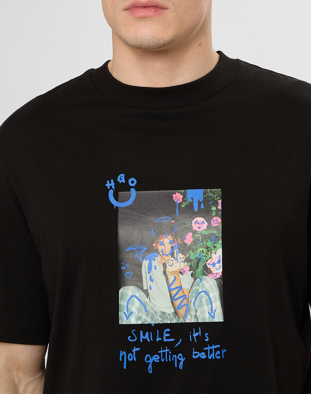 Hugo Nugobeam 10258299 01 50560029-001 Black ανδρικά ρούχα μπλούζες T-Shirt Politikos Shop Πολιτικός