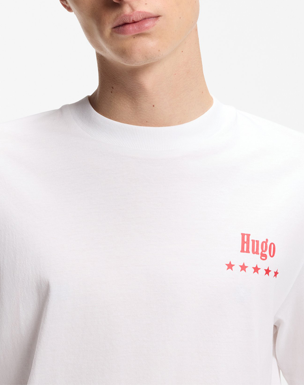 Hugo Nucavo 10258299 01 50560040-100 White ανδρικά ρούχα μπλούζες T-Shirt Politikos Shop Πολιτικός