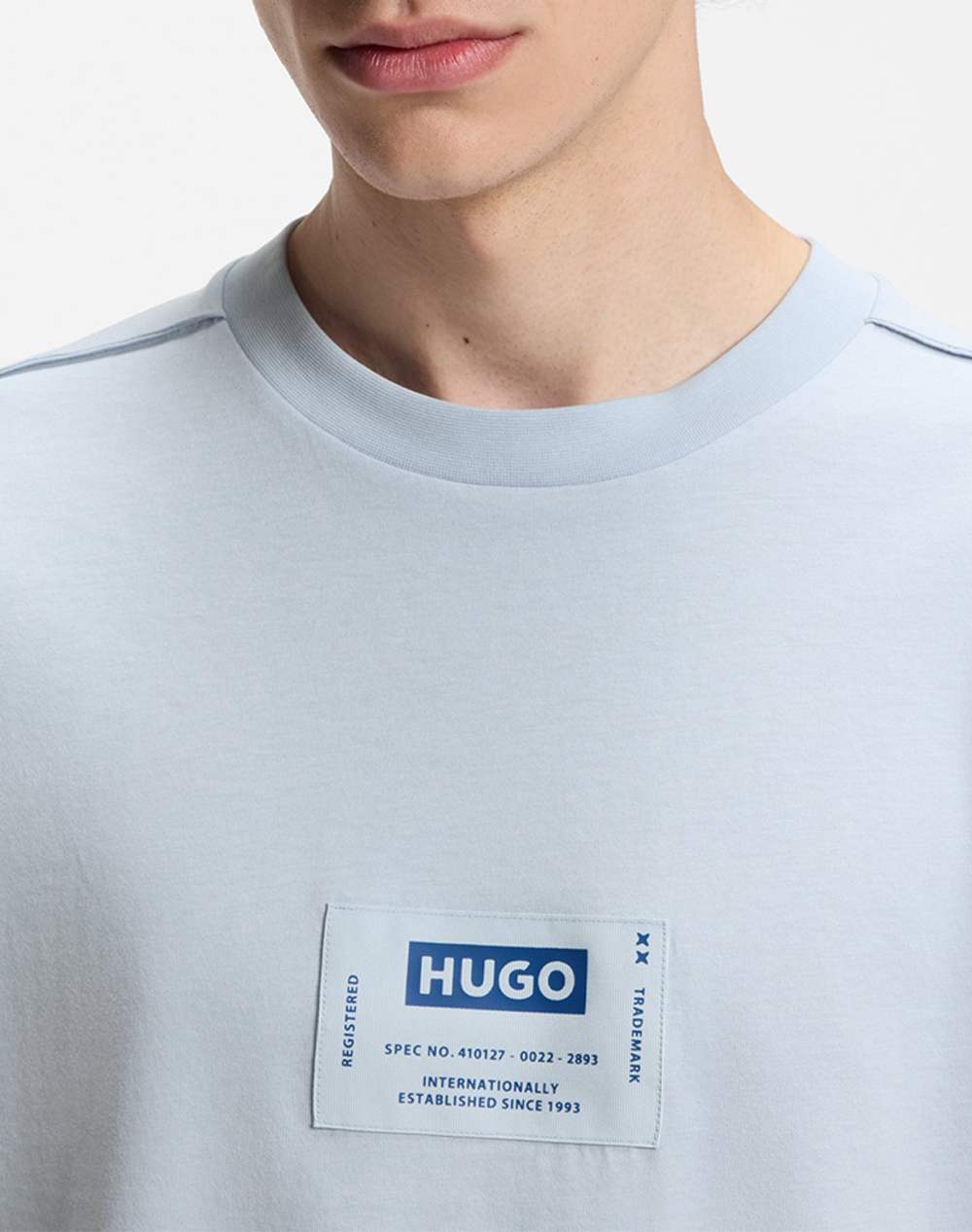 Hugo Nromo 10279510 01 50557813-460 Lightblue ανδρικά ρούχα μπλούζες T-Shirt Politikos Shop Πολιτικός