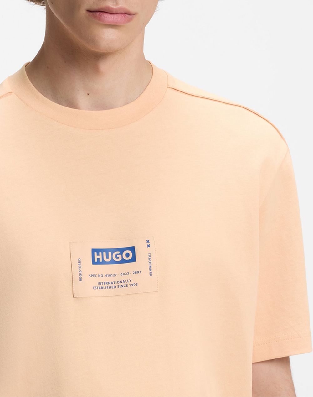Hugo Nromo 10279510 01 50557813-836 Lightorange ανδρικά ρούχα μπλούζες T-Shirt Politikos Shop Πολιτικός