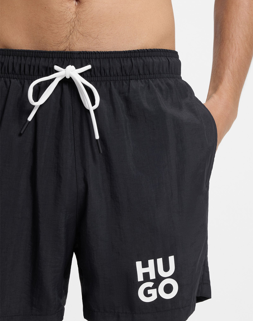 Hugo Paolo 10273126 01 50545464-001 Black ανδρικά ρούχα μαγιό Σορτς Politikos Shop Πολιτικός