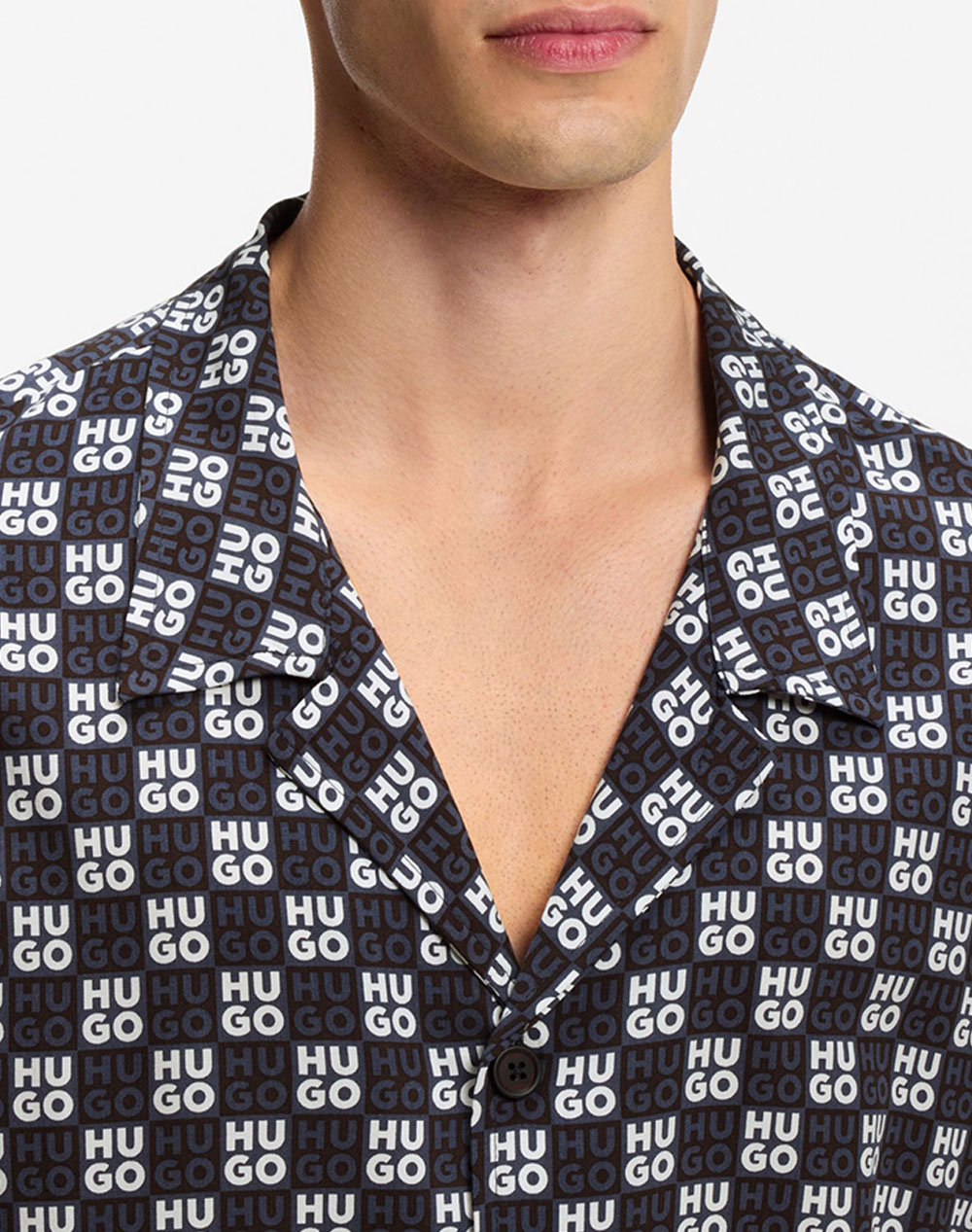Hugo Beach Shirt Relaxed 10268906 01 50540065-411 Navyblue ανδρικά ρούχα πουκάμισα Politikos Shop Πολιτικός