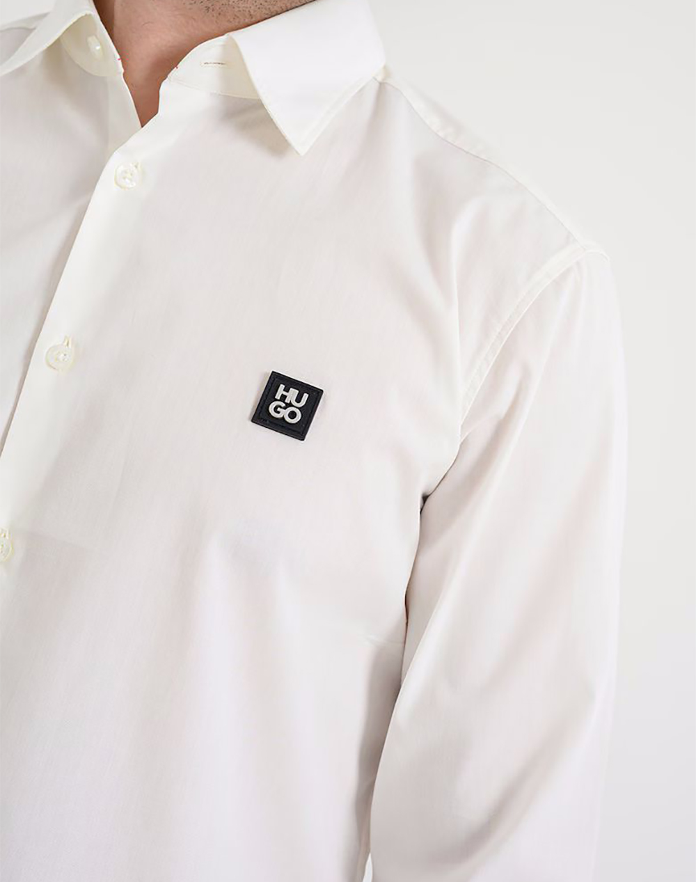 Hugo Ermo 10243670 07 50505315-102 Offwhite ανδρικά ρούχα πουκάμισα Politikos Shop Πολιτικός