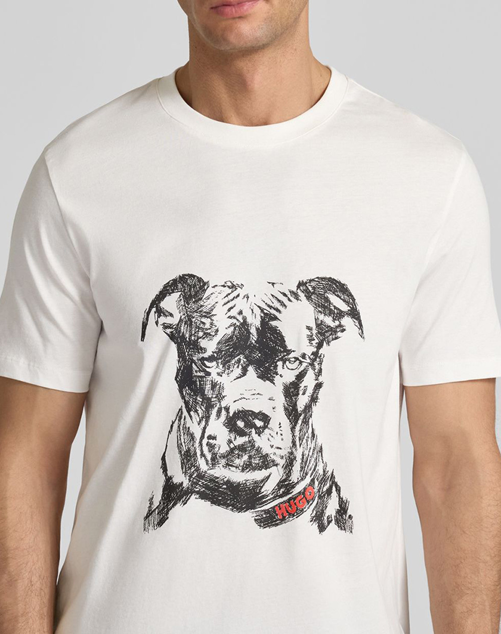 Hugo Dubrox 10258299 01 50553779-102 White ανδρικά ρούχα μπλούζες T-Shirt Politikos Shop Πολιτικός