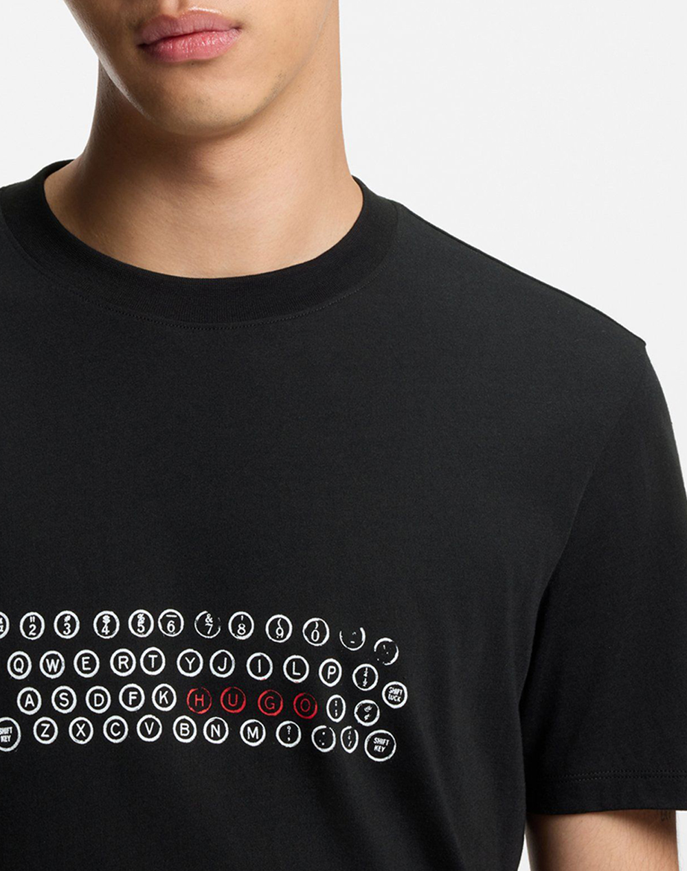 Hugo Deyss 10272987 01 50553755-001 Black ανδρικά ρούχα μπλούζες T-Shirt Politikos Shop Πολιτικός