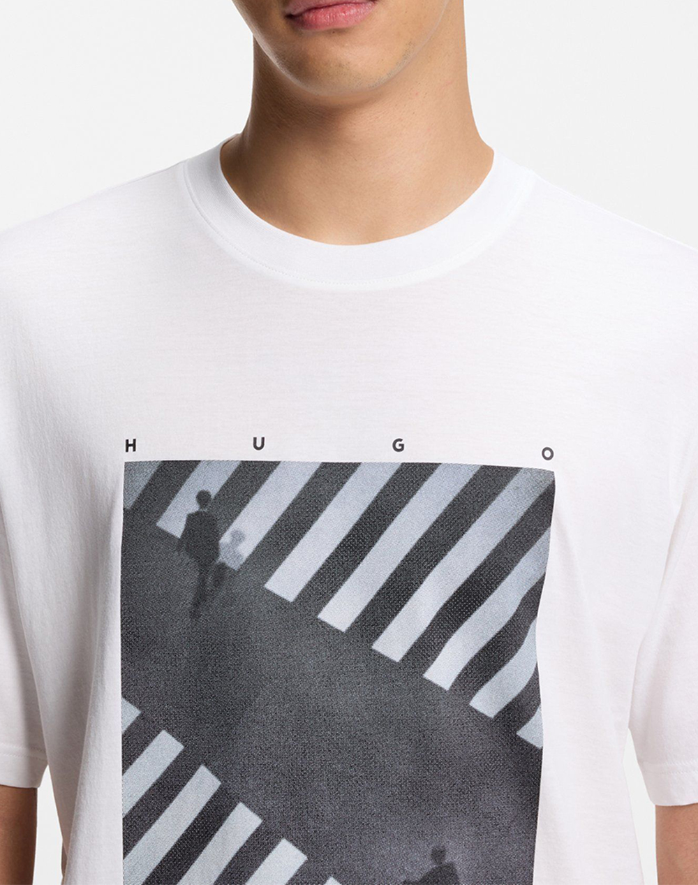 Hugo Dodger 10266462 01 50553330-100 White ανδρικά ρούχα μπλούζες T-Shirt Politikos Shop Πολιτικός