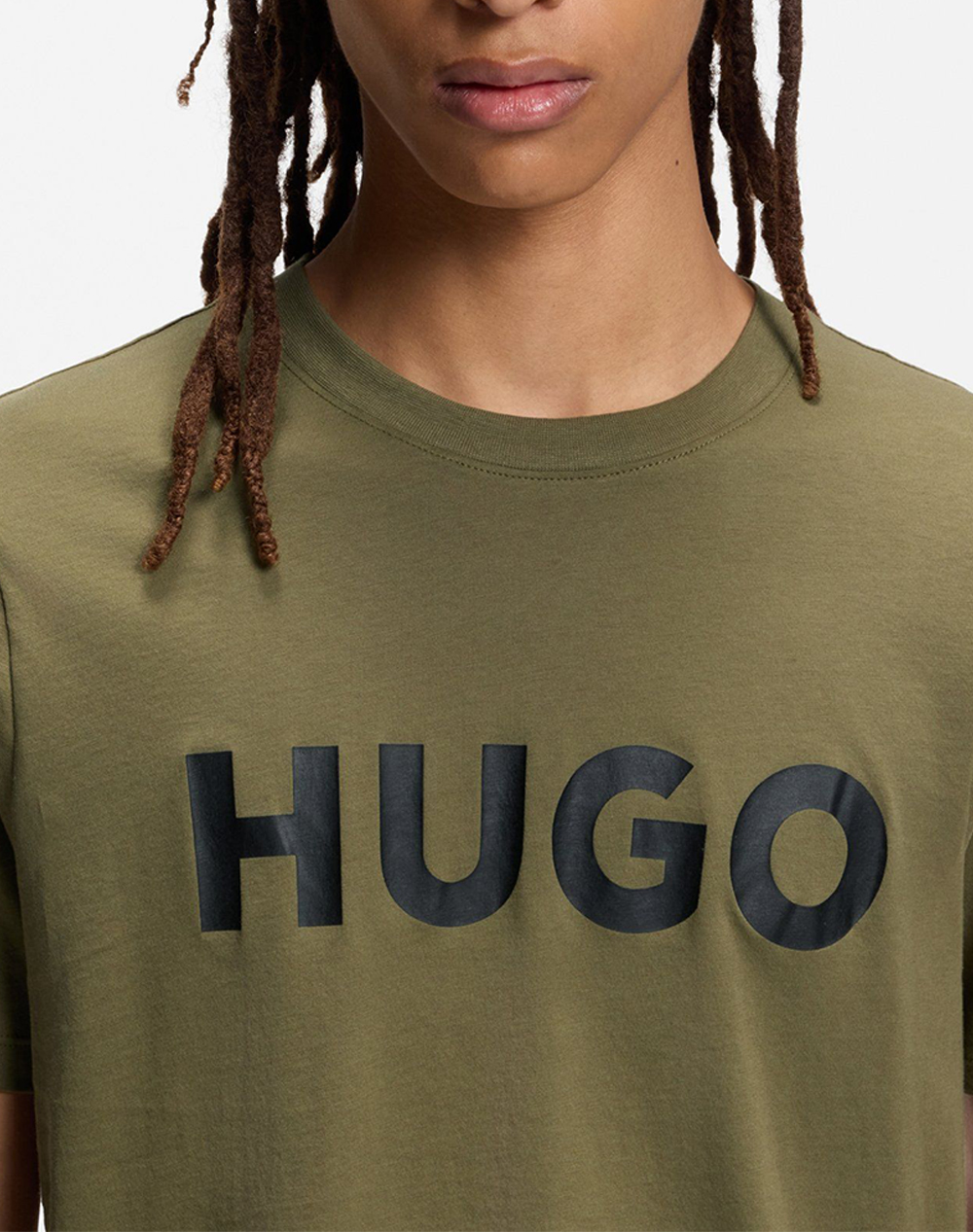 Hugo Dulivio 10229761 01 50467556-389-389 Darkolivegreen ανδρικά ρούχα μπλούζες T-Shirt Politikos Shop Πολιτικός