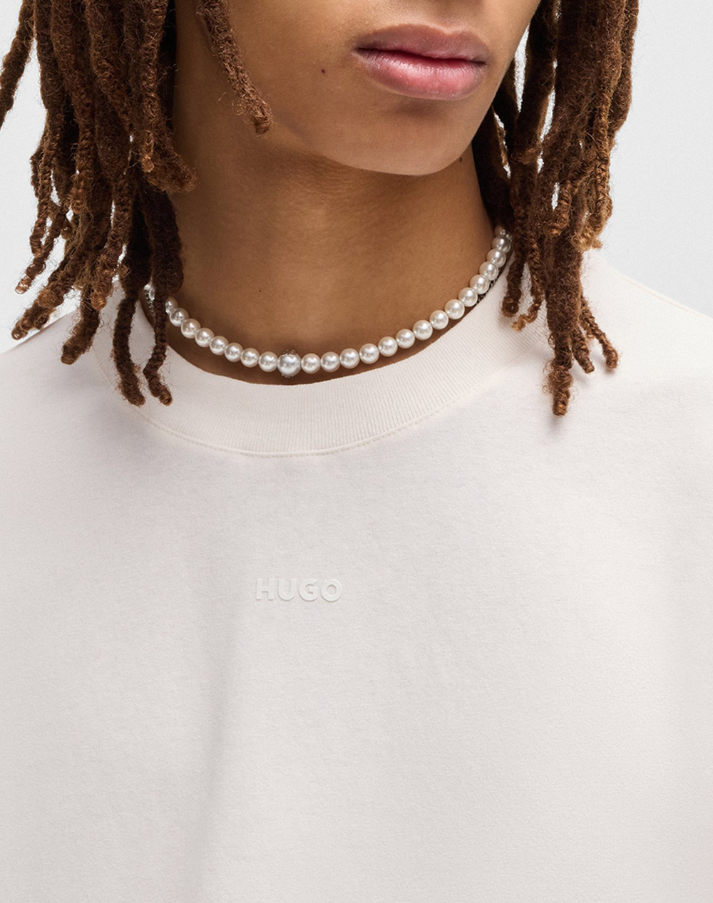 Hugo Dapolino 10248326 01 50488330-102-102 Offwhite ανδρικά ρούχα μπλούζες T-Shirt Politikos Shop Πολιτικός