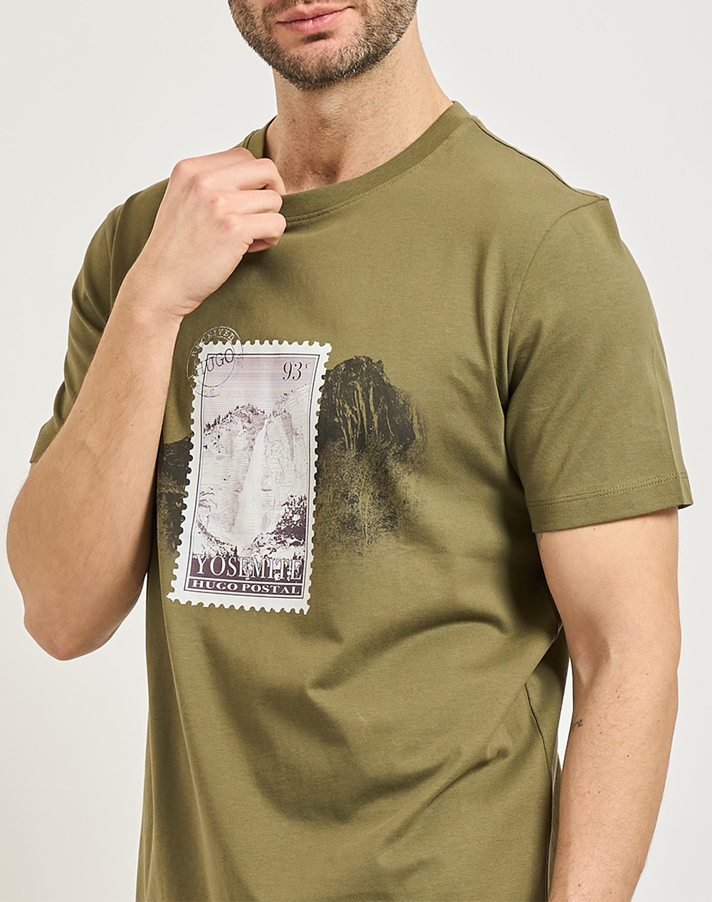 Hugo Divalis 10272987 01 50553713-389 Khaki ανδρικά ρούχα μπλούζες T-Shirt Politikos Shop Πολιτικός