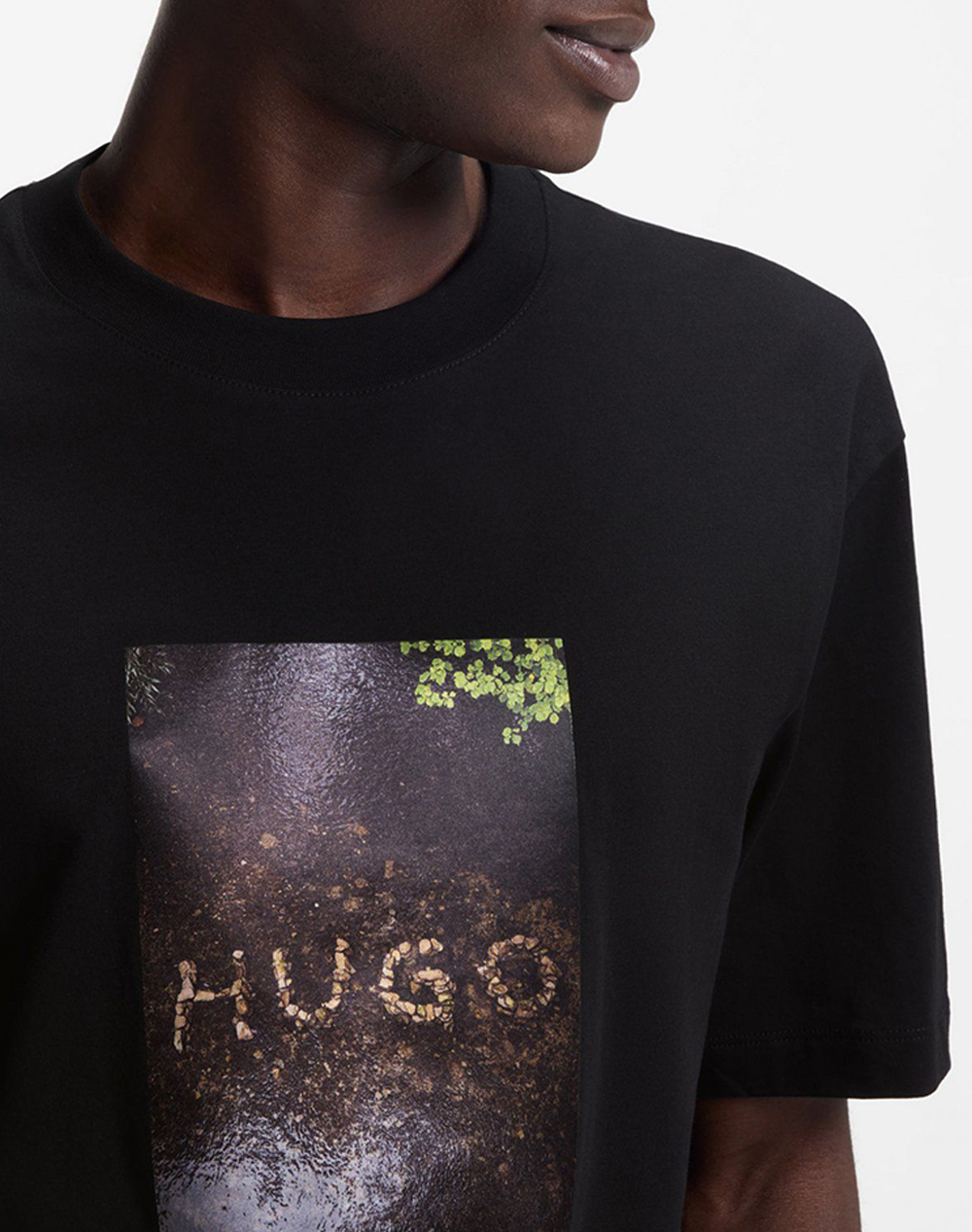 Hugo Doreston 10261763 01 50554319-001 Black ανδρικά ρούχα μπλούζες T-Shirt Politikos Shop Πολιτικός