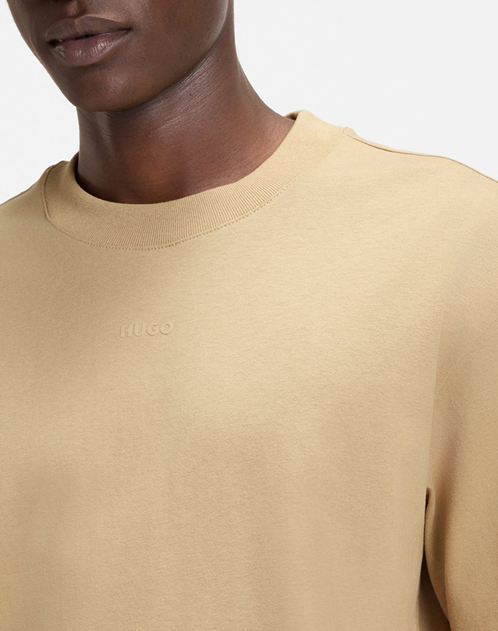 Hugo Dapolino 10248326 01 50488330-269-269 Biege ανδρικά ρούχα μπλούζες T-Shirt Politikos Shop Πολιτικός