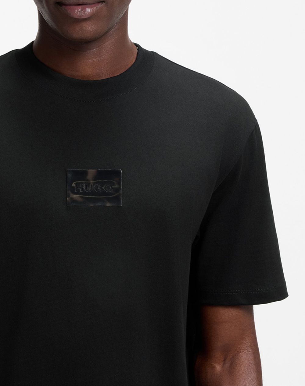 Hugo Dumeon 10267594 01 50557445-001 Black ανδρικά ρούχα μπλούζες T-Shirt Politikos Shop Πολιτικός