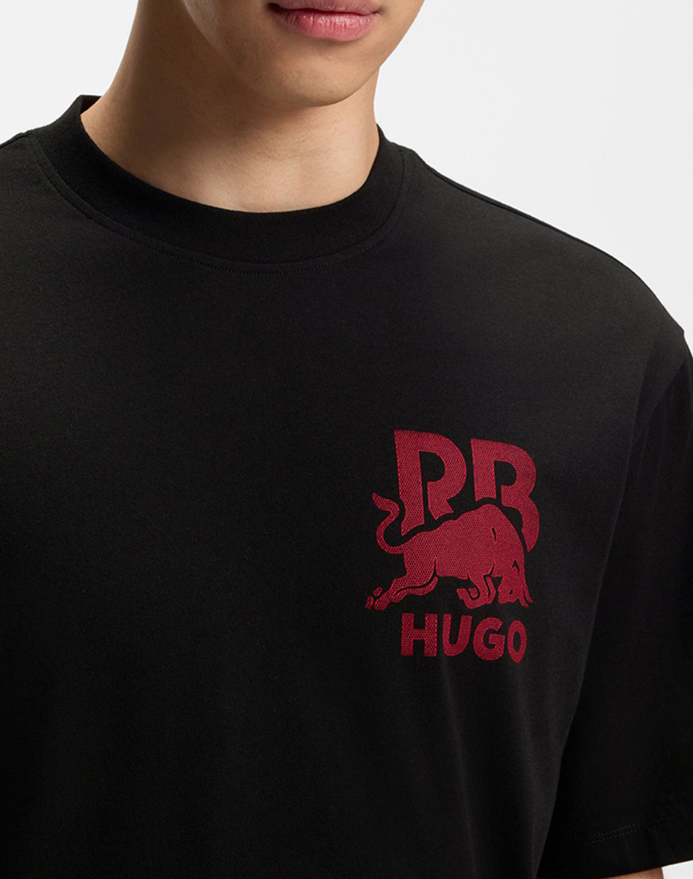 Hugo Delel Rb 10273257 01 50564572-001 Black ανδρικά ρούχα μπλούζες T-Shirt Politikos Shop Πολιτικός