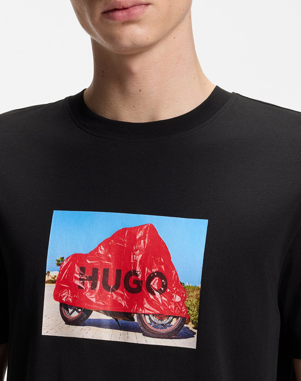 Hugo Dostino 10266462 01 50557674-001 Black ανδρικά ρούχα μπλούζες T-Shirt Politikos Shop Πολιτικός