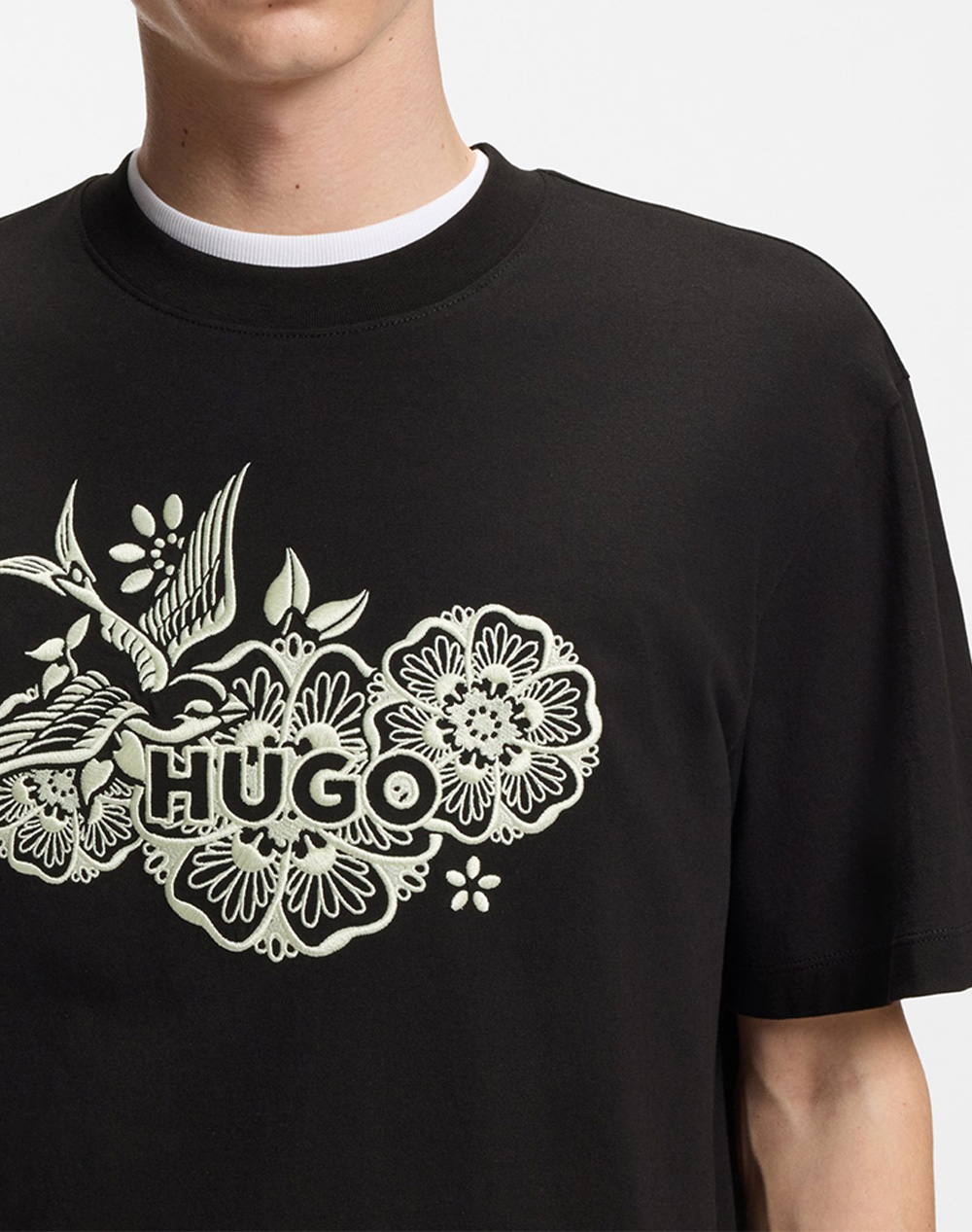 Hugo Dangen 10272987 01 50558415-001 Black ανδρικά ρούχα μπλούζες T-Shirt Politikos Shop Πολιτικός