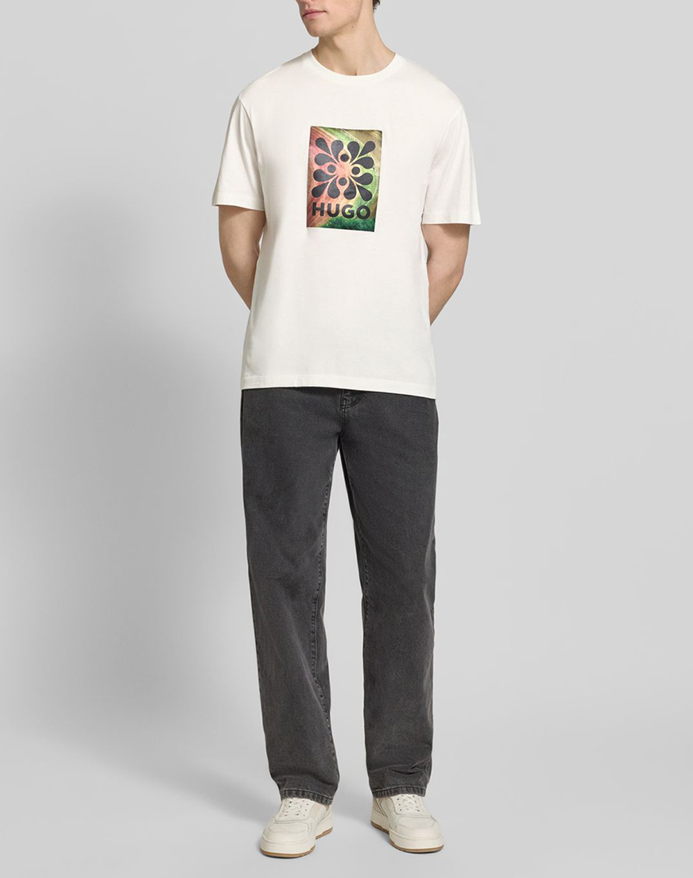 Hugo Damoru 10261763 01 50557679-102 Offwhite ανδρικά ρούχα μπλούζες T-Shirt Politikos Shop Πολιτικός